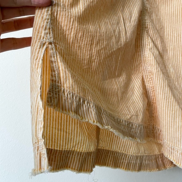We the Free Striped Oxford Swing Tunic Size XS Oversized Cotton Button Up Orange - Picture 5 of 10